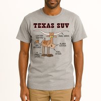 Texas TX SUV Funny Joke Longhorn Cattle Cow Tall T-Shirt
