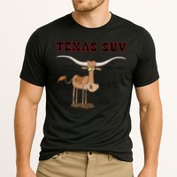 Texas TX SUV Funny Joke Longhorn Cattle Cow Cooling Performance Crew T-Shirt