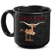 Texas TX SUV Funny Joke Longhorn Cattle Cow 15oz Campfire Ceramic Mug