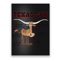Texas TX SUV Funny Joke Longhorn Cattle Cow Poster