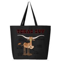 Texas TX SUV Funny Joke Longhorn Cattle Cow 25L Jumbo Tote