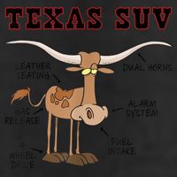 Texas TX SUV Funny Joke Longhorn Cattle Cow 25L Jumbo Tote
