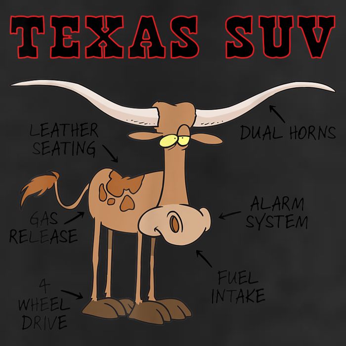 Texas TX SUV Funny Joke Longhorn Cattle Cow 25L Jumbo Tote