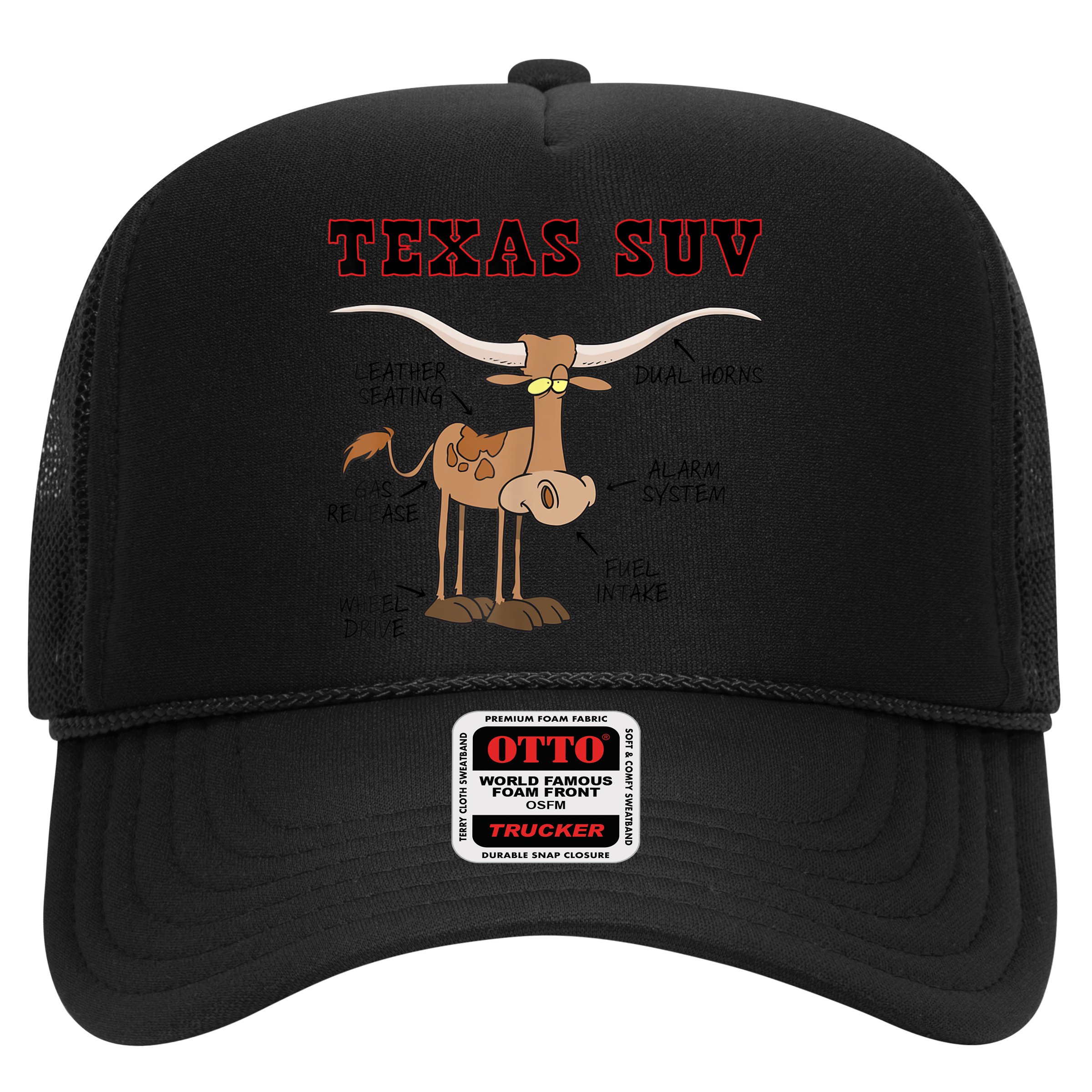 Texas TX SUV Funny Joke Longhorn Cattle Cow Hat