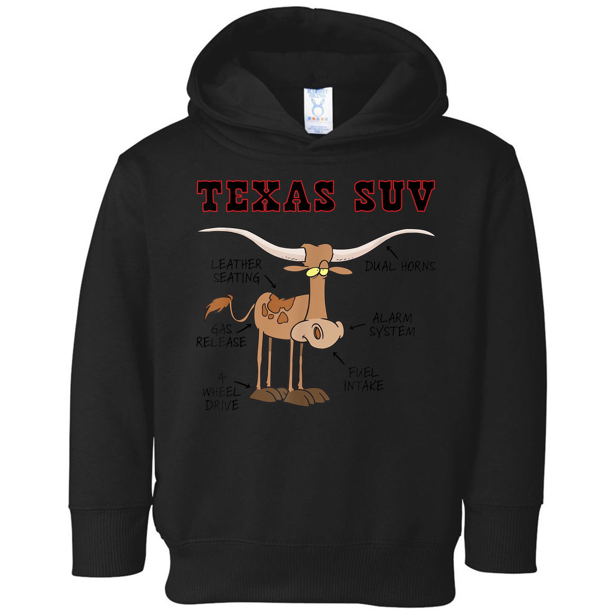 Texas TX SUV Funny Joke Longhorn Cattle Cow Toddler Hoodie