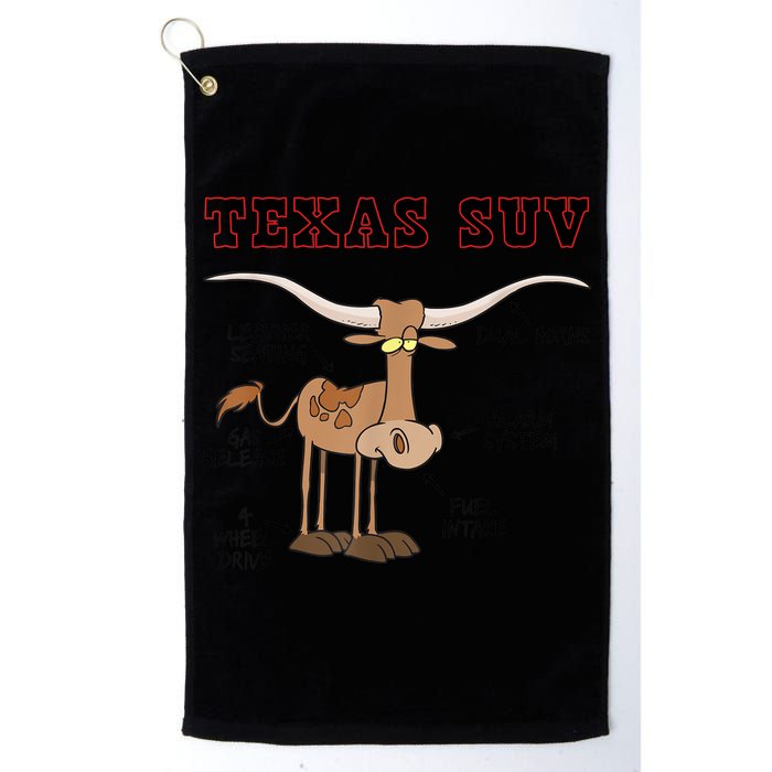Texas TX SUV Funny Joke Longhorn Cattle Cow Golf Towel