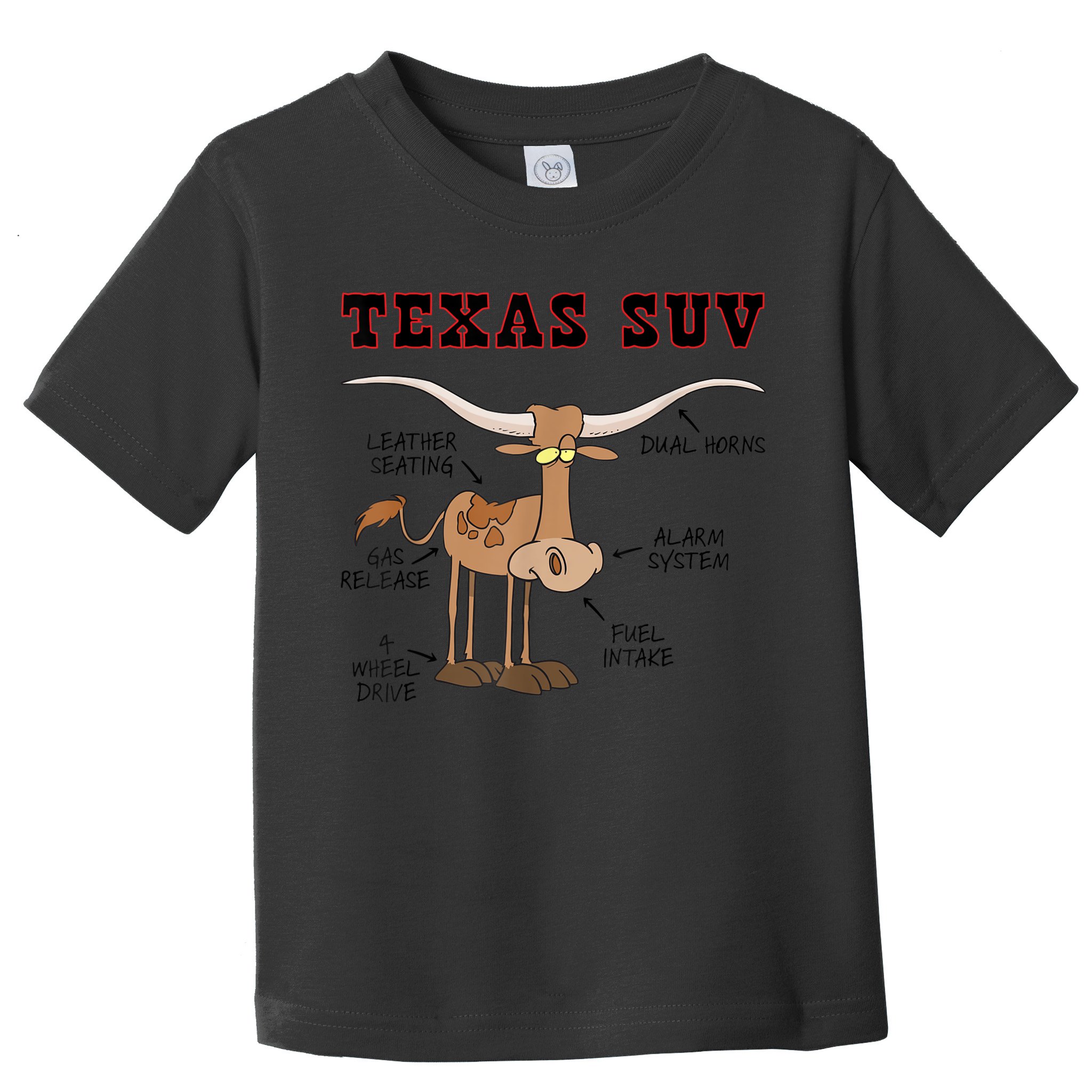 Texas TX SUV Funny Joke Longhorn Cattle Cow Toddler T-Shirt