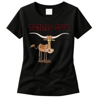 Texas TX SUV Funny Joke Longhorn Cattle Cow Womens T-Shirt