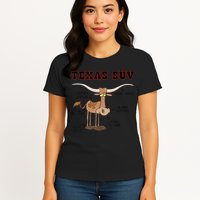 Texas TX SUV Funny Joke Longhorn Cattle Cow Womens T-Shirt