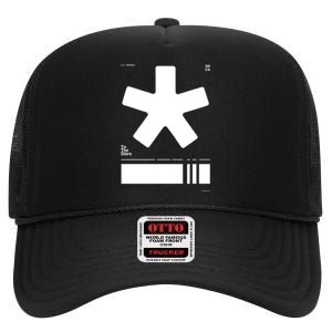 To The Stars Asterisk Barcode High Crown Mesh Back Trucker Hat