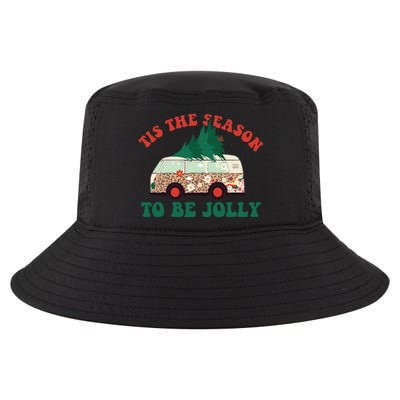 Tis The Season To Be Jolly Tree Xmas Groovy Retro Christmas Cool Comfort Performance Bucket Hat