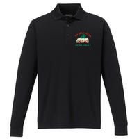 Tis The Season To Be Jolly Tree Xmas Groovy Retro Christmas Performance Long Sleeve Polo