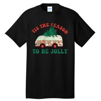 Tis The Season To Be Jolly Tree Xmas Groovy Retro Christmas Tall T-Shirt