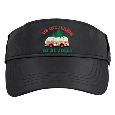 Tis The Season To Be Jolly Tree Xmas Groovy Retro Christmas Adult Drive Performance Visor