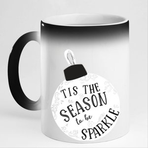 Tis The Season To Christmas Holiday Ornat Meaningful Gift 11oz Black Color Changing Mug