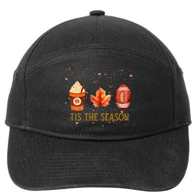 TIS THE SEASON FALL FOOTBALL THANKSGIVING PUMPKIN SPICE 7-Panel Snapback Hat