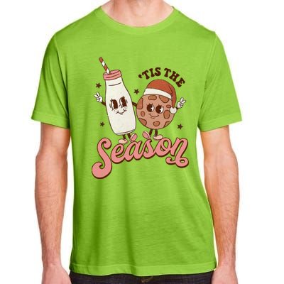 Tis The Season Cookie Milk Santa Hat Christmas Retro Xmas Meaningful Gift Adult ChromaSoft Performance T-Shirt