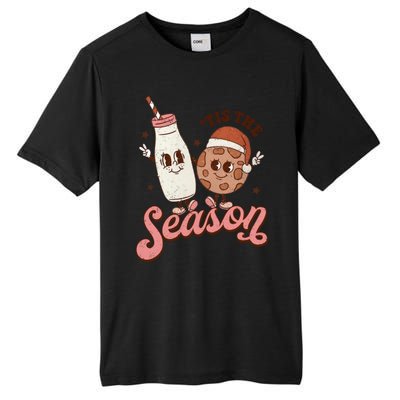 Tis The Season Cookie Milk Santa Hat Christmas Retro Xmas Meaningful Gift Tall Fusion ChromaSoft Performance T-Shirt