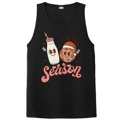 Tis The Season Cookie Milk Santa Hat Christmas Retro Xmas Meaningful Gift PosiCharge Competitor Tank