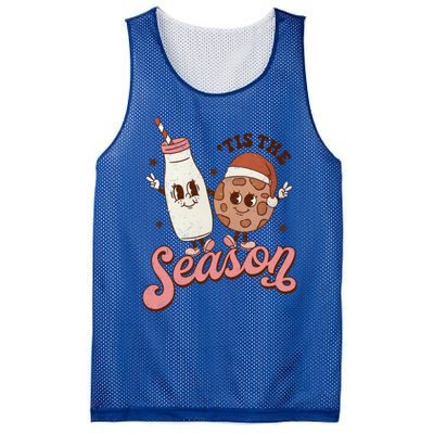 Tis The Season Cookie Milk Santa Hat Christmas Retro Xmas Meaningful Gift Mesh Reversible Basketball Jersey Tank