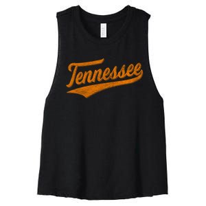 Tennessee TN Souvenir Football Baseball Sport Fans Women's Racerback Cropped Tank