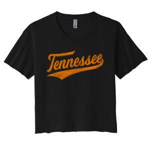 Tennessee TN Souvenir Football Baseball Sport Fans Women's Crop Top Tee