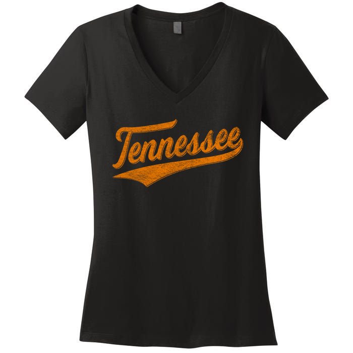 Tennessee TN Souvenir Football Baseball Sport Fans Women's V-Neck T-Shirt