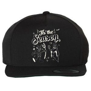 Tis' The Season Skeleton Ghost Retro Halloween Costume Party Cool Gift Wool Snapback Cap