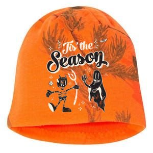 Tis' The Season Skeleton Ghost Retro Halloween Costume Party Cool Gift Kati - Camo Knit Beanie