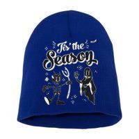 Tis' The Season Skeleton Ghost Retro Halloween Costume Party Cool Gift Short Acrylic Beanie