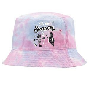 Tis' The Season Skeleton Ghost Retro Halloween Costume Party Cool Gift Tie-Dyed Bucket Hat