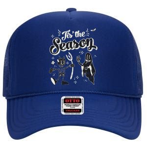 Tis' The Season Skeleton Ghost Retro Halloween Costume Party Cool Gift High Crown Mesh Back Trucker Hat