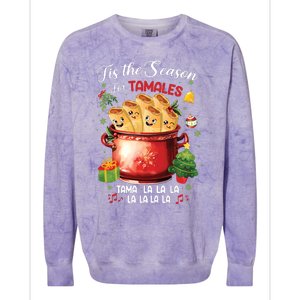 Tis The Season For Tamales Retro Mexican Food Holidays Colorblast Crewneck Sweatshirt