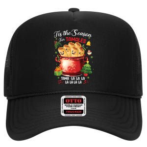 Tis The Season For Tamales Retro Mexican Food Holidays High Crown Mesh Back Trucker Hat