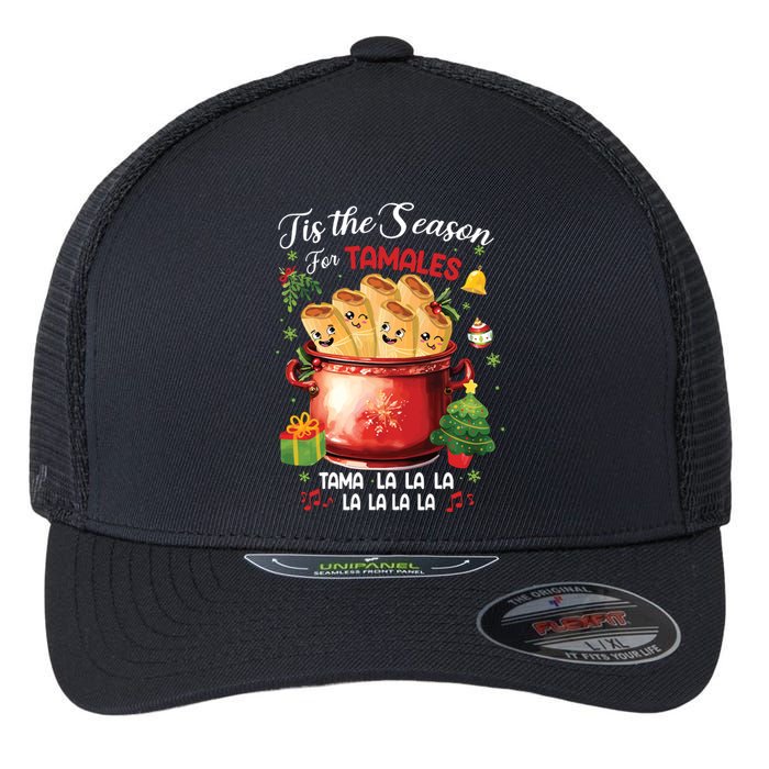 Tis The Season For Tamales Retro Mexican Food Holidays Flexfit Unipanel Trucker Cap