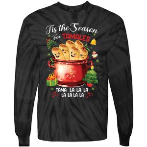 Tis The Season For Tamales Retro Mexican Food Holidays Tie-Dye Long Sleeve Shirt