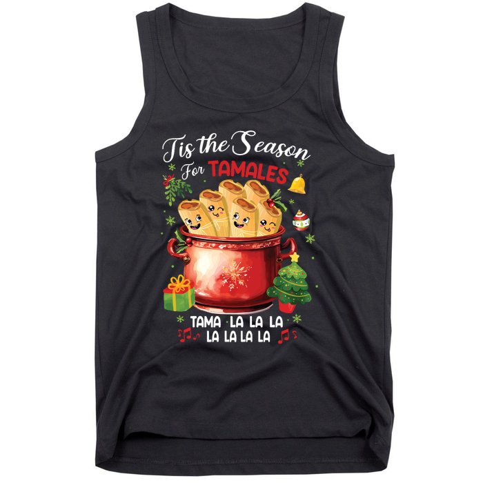 Tis The Season For Tamales Retro Mexican Food Holidays Tank Top