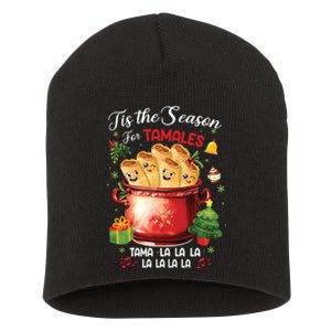 Tis The Season For Tamales Retro Mexican Food Holidays Short Acrylic Beanie