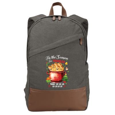 Tis The Season For Tamales Retro Mexican Food Holidays Cotton Canvas Backpack