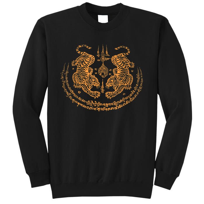 Twin Tiger Sak Yant Tattoo Muay Thai Thailand Martial Art Sweatshirt