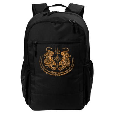 Twin Tiger Sak Yant Tattoo Muay Thai Thailand Martial Art Daily Commute Backpack