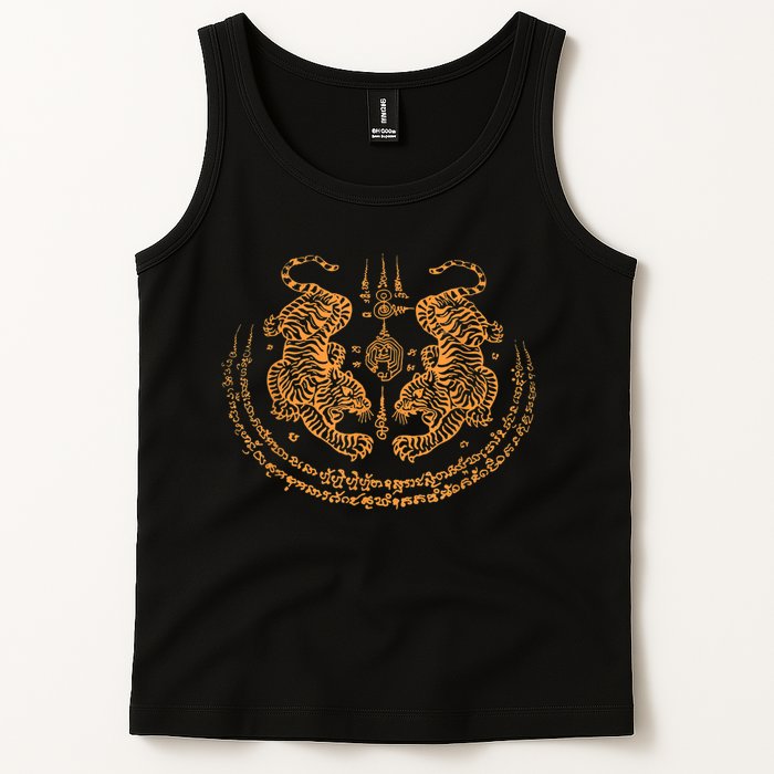 Twin Tiger Sak Yant Tattoo Muay Thai Thailand Martial Art Tank Top