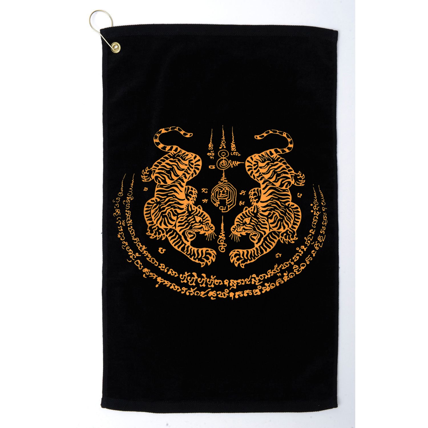 Twin Tiger Sak Yant Tattoo Muay Thai Thailand Martial Art Golf Towel