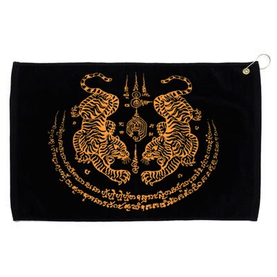 Twin Tiger Sak Yant Tattoo Muay Thai Thailand Martial Art Grommeted Golf Towel