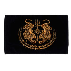 Twin Tiger Sak Yant Tattoo Muay Thai Thailand Martial Art Microfiber Hand Towel