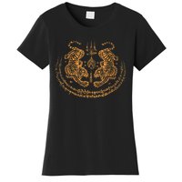 Twin Tiger Sak Yant Tattoo Muay Thai Thailand Martial Art Women's T-Shirt