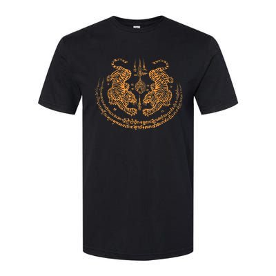 Twin Tiger Sak Yant Tattoo Muay Thai Thailand Martial Art Softstyle CVC T-Shirt