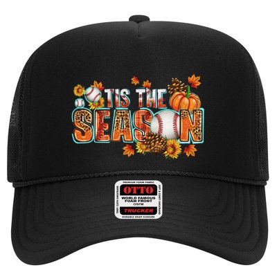 Tis The Season Leopard Pumpkin Baseball Halloween Fall Vibes Gift Trucker Hat