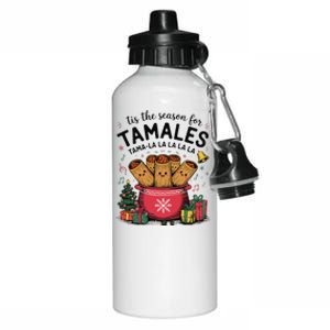 Tis The Season For Tamales Christmas Mexican Food Latina Aluminum Water Bottle