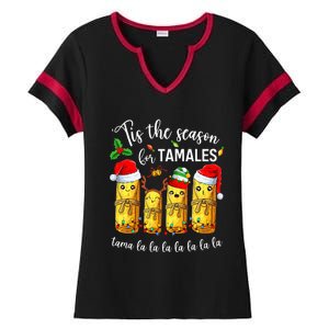 Tis The Season For Tamales Christmas Holiday Mexican Food  Ladies Halftime Notch Neck Tee